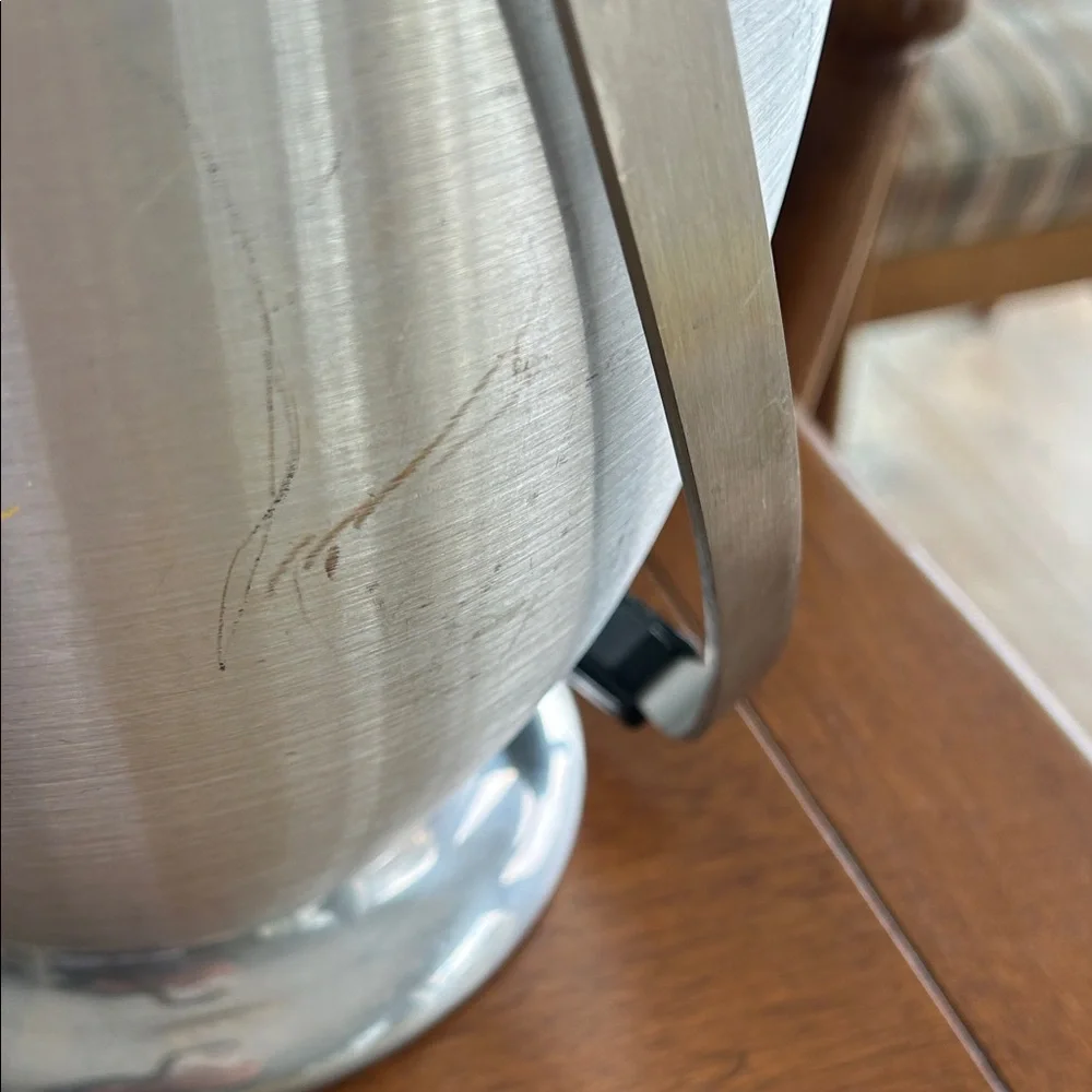 Vintage Stainless Steel Ice Bucket with Black and Gold Accents